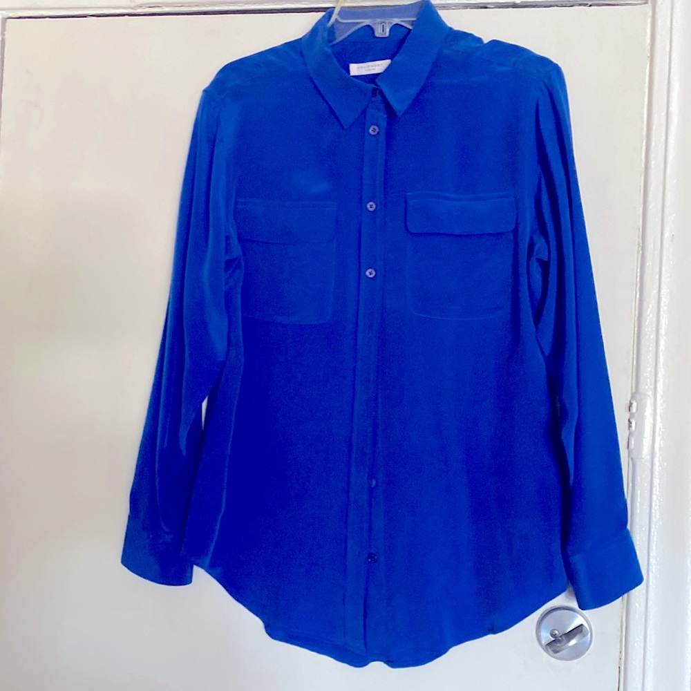 Silk royal blue blouse